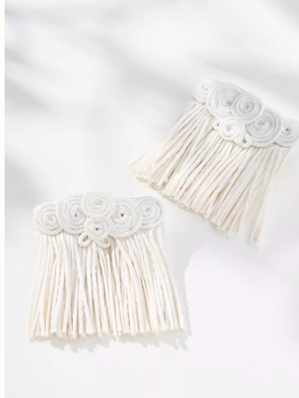 ANTHROPOLOGIE SHANNON BOND SHANGRI-LA EARRINGS WHITE NWT